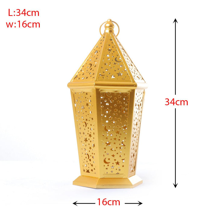 Family Ship Iron Ramadan lantern with golden lighting - Zrafh.com - Your Destination for Baby & Mother Needs in Saudi Arabia