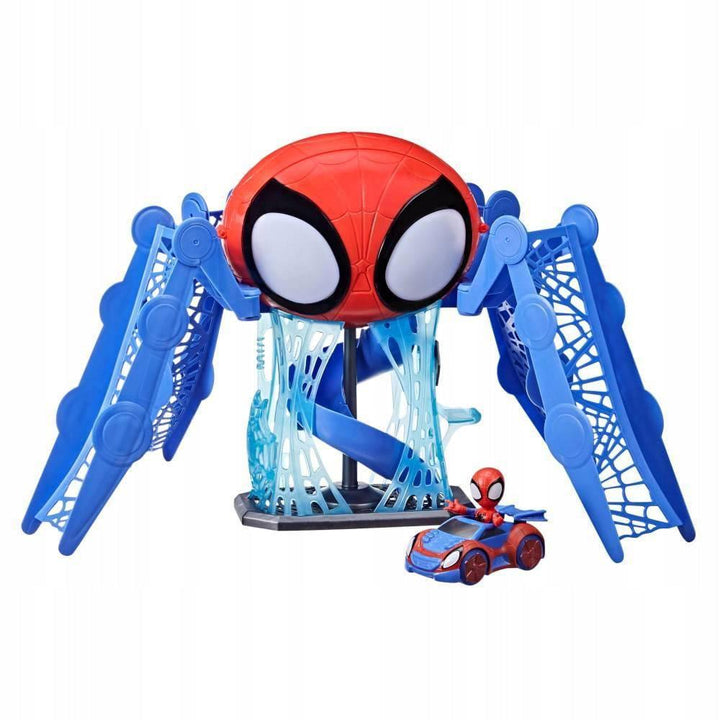 Spidey and His Amazing Friends Marvel Web-Quarters Playset with Lights and Sounds, Includes Spidey Action Figure and Toy Car, for Kids Ages 3 and Up,F1461 - ZRAFH