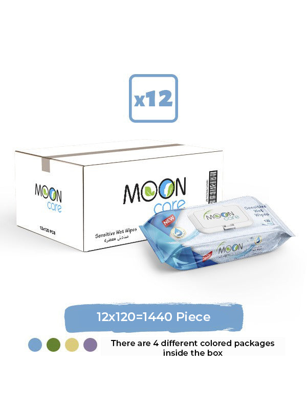 Mooncare Baby Sensitive Wet Wipes (10 packs x 120's) Total 1440 Wipes
