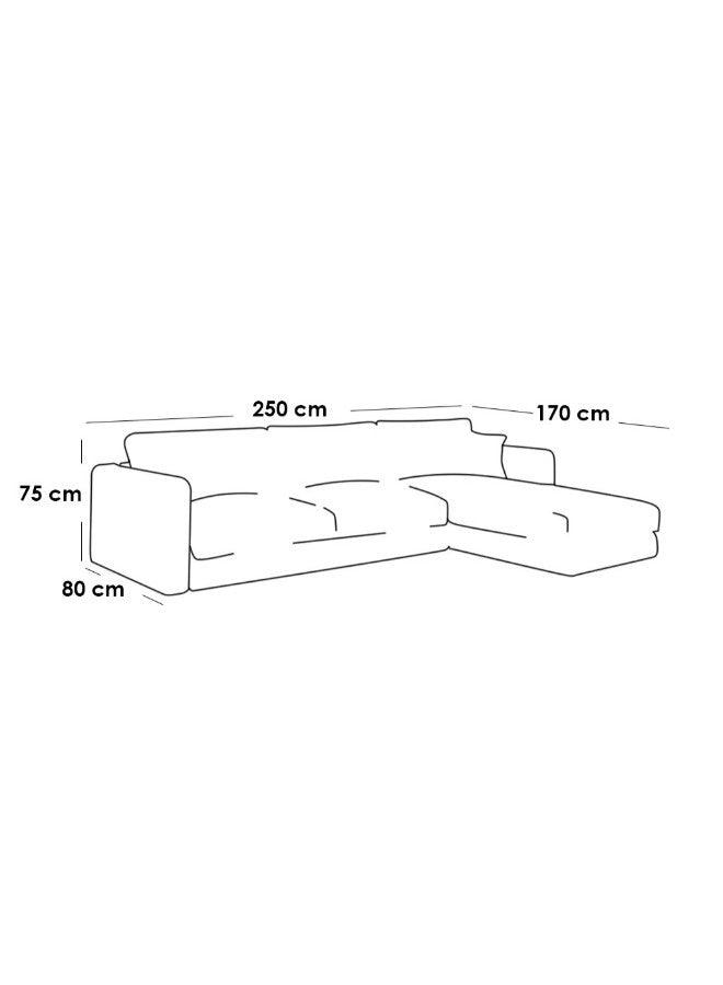 Alhome Corner sofa, size 250x170x80x75 cm - beige - AL-66 - Zrafh.com - Your Destination for Baby & Mother Needs in Saudi Arabia