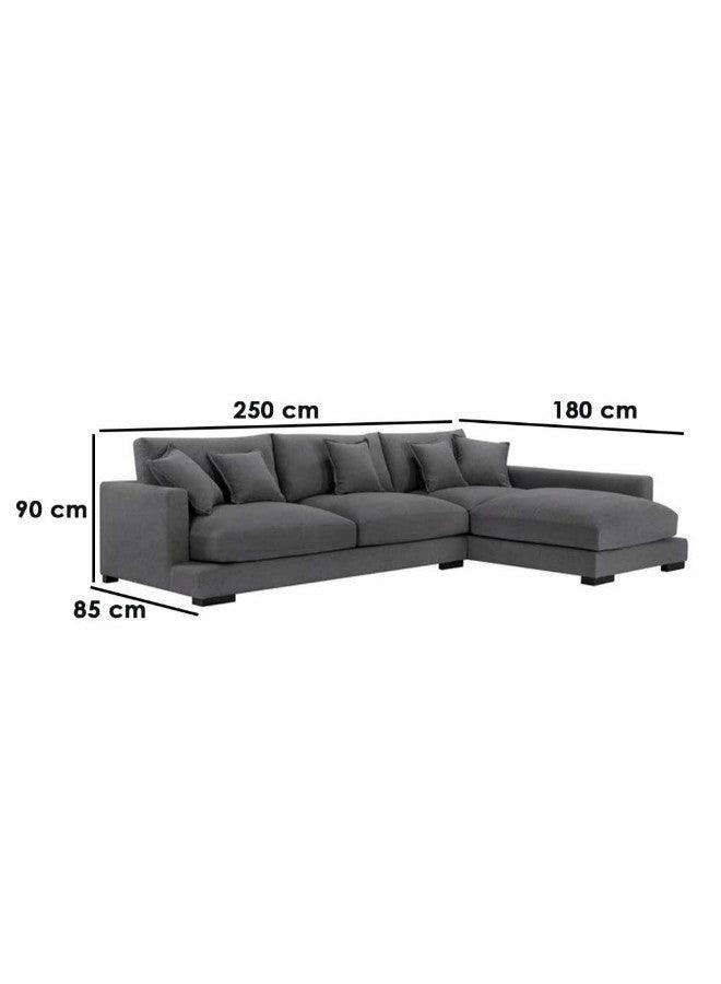 Alhome Corner Sofa 90x180x250x85 cm - Grey - AL-111 - Zrafh.com - Your Destination for Baby & Mother Needs in Saudi Arabia