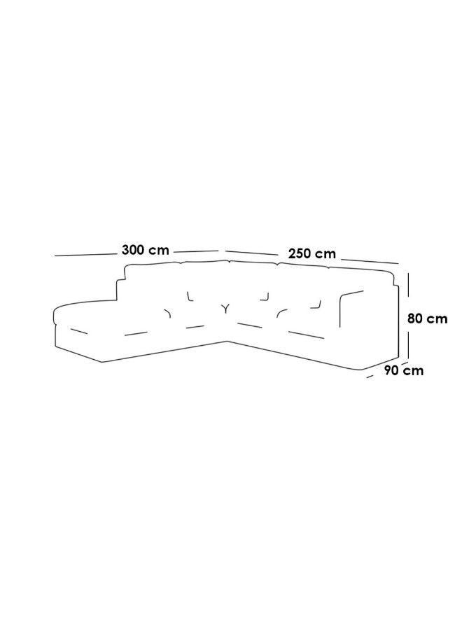 Alhome Corner sofa, size 250x300x80x90 cm - grey - AL-95 - Zrafh.com - Your Destination for Baby & Mother Needs in Saudi Arabia