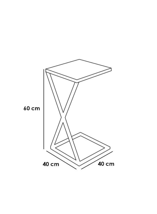 Alhome side table, size 40 x 40 x 60 cm - silver - AL-269 - Zrafh.com - Your Destination for Baby & Mother Needs in Saudi Arabia