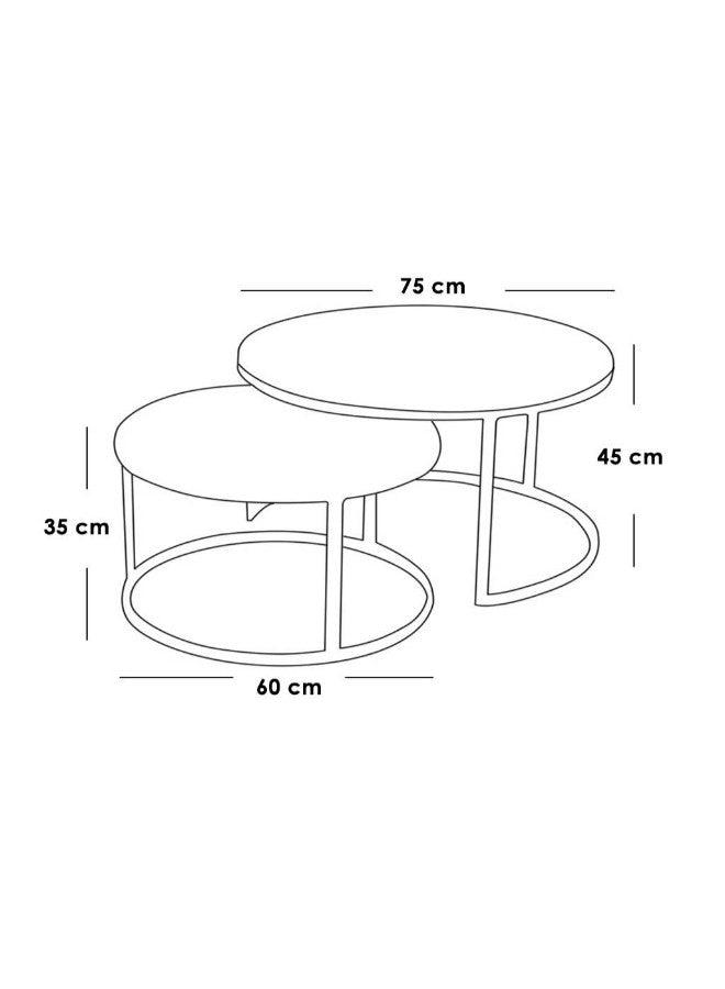 Alhome Coffee Tables Set 2 Pieces - Beige and Black - AL-517 - Zrafh.com - Your Destination for Baby & Mother Needs in Saudi Arabia