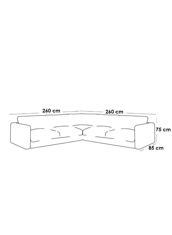 Alhome Corner sofa, size 260x260x85x75 cm - grey - AL-481 - Zrafh.com - Your Destination for Baby & Mother Needs in Saudi Arabia