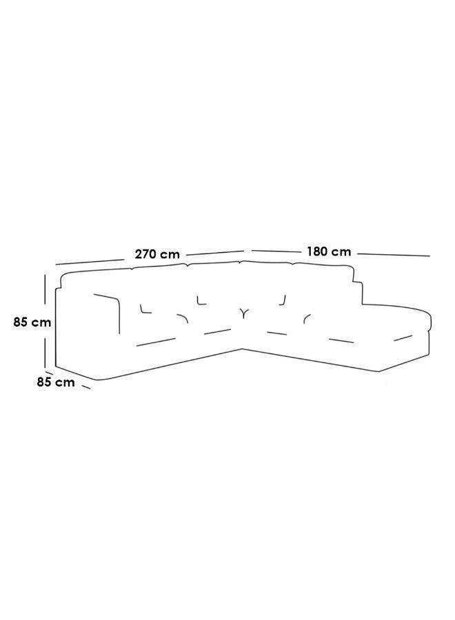 Alhome Corner sofa, size 270x170x85x85 cm - beige - AL-302 - Zrafh.com - Your Destination for Baby & Mother Needs in Saudi Arabia