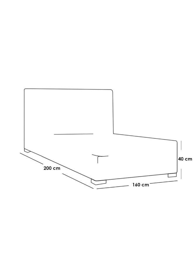 Alhome King Double Bed - 200x180x40 cm - Beige - AL-346 - Zrafh.com - Your Destination for Baby & Mother Needs in Saudi Arabia