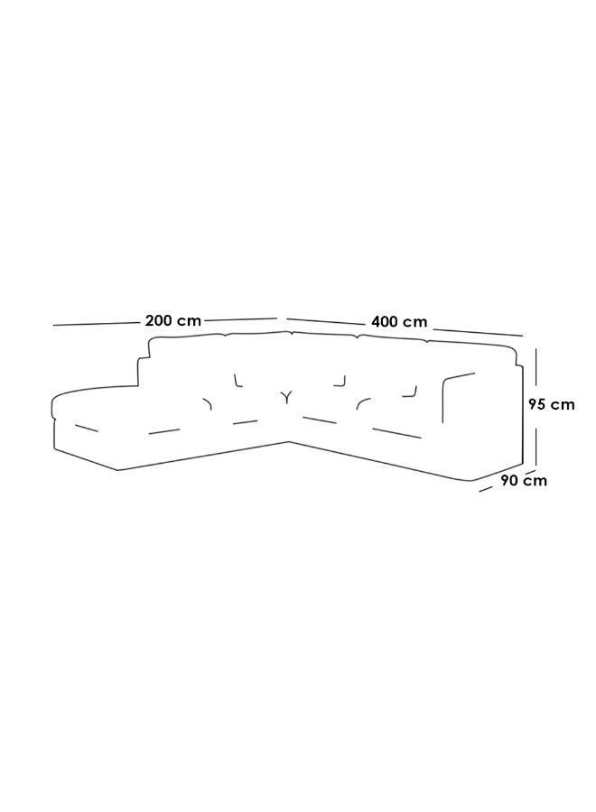 Alhome Corner sofa, size 400x200x95x90 cm - grey - AL-335 - Zrafh.com - Your Destination for Baby & Mother Needs in Saudi Arabia