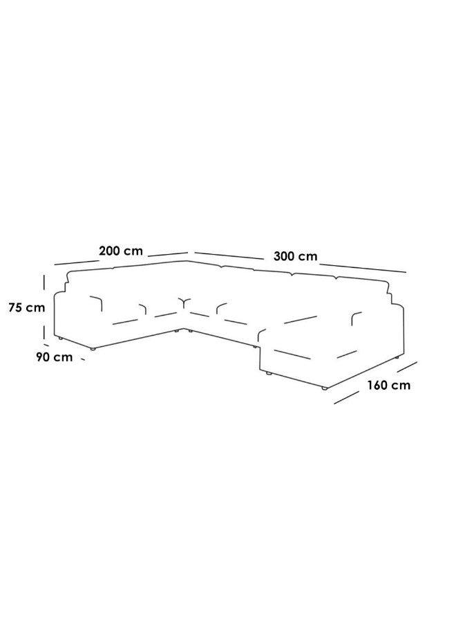 Alhome Corner Sofa 300x160x200x75 cm - Green - AL-475 - Zrafh.com - Your Destination for Baby & Mother Needs in Saudi Arabia