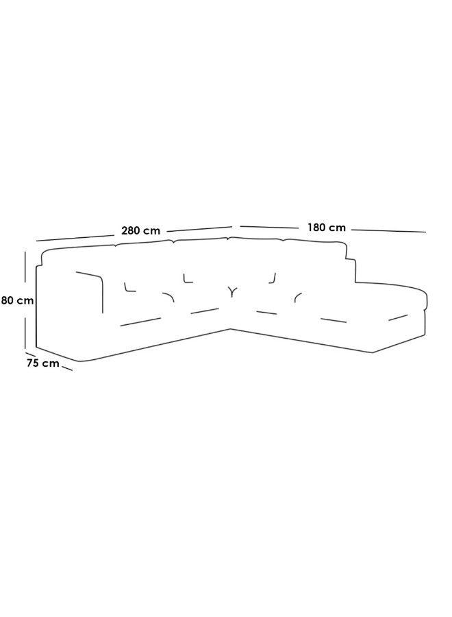 Alhome Corner Sofa - 75x180x80x280 cm - Green - AL-443 - Zrafh.com - Your Destination for Baby & Mother Needs in Saudi Arabia