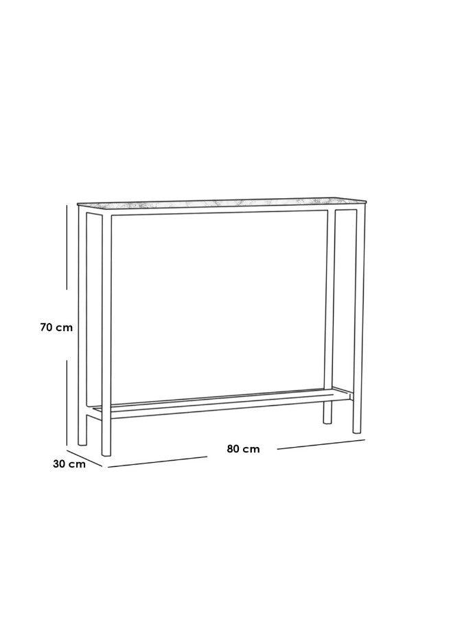 Alhome Entrance Table 70x80x30 cm - Black and White - AL-454 - Zrafh.com - Your Destination for Baby & Mother Needs in Saudi Arabia