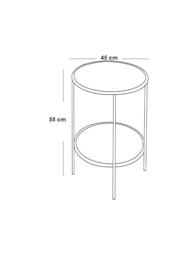 Alhome Side Table 45 x 55 cm - Black and Gold - AL-470 - Zrafh.com - Your Destination for Baby & Mother Needs in Saudi Arabia