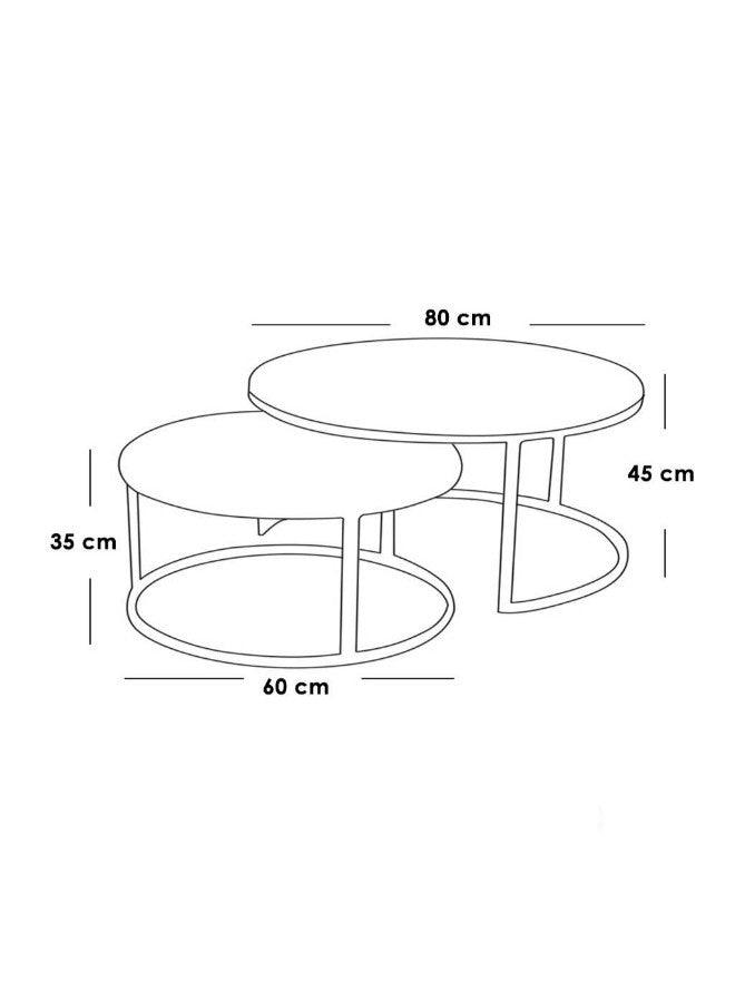 Alhome Coffee Table Set 2 Pieces - Black and White - AL-520 - Zrafh.com - Your Destination for Baby & Mother Needs in Saudi Arabia