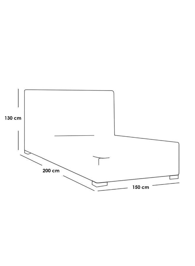 Alhome Queen Size Bed 200x150x140 cm - Grey - AL-540 - Zrafh.com - Your Destination for Baby & Mother Needs in Saudi Arabia