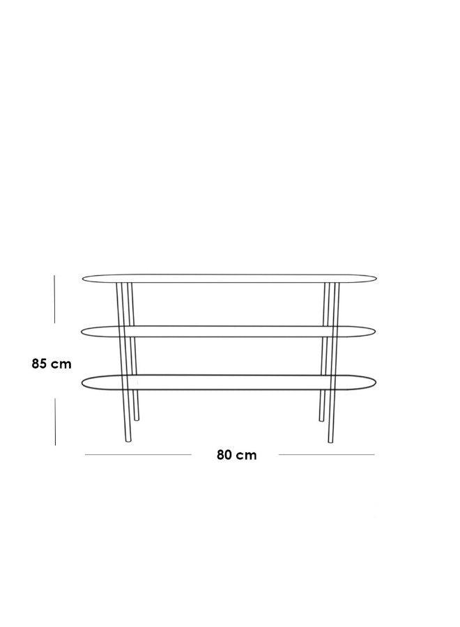 Alhome Iron and Wood Marble Service Trolley, Black and White - 85x40x80 cm - AL-599 - Zrafh.com - Your Destination for Baby & Mother Needs in Saudi Arabia