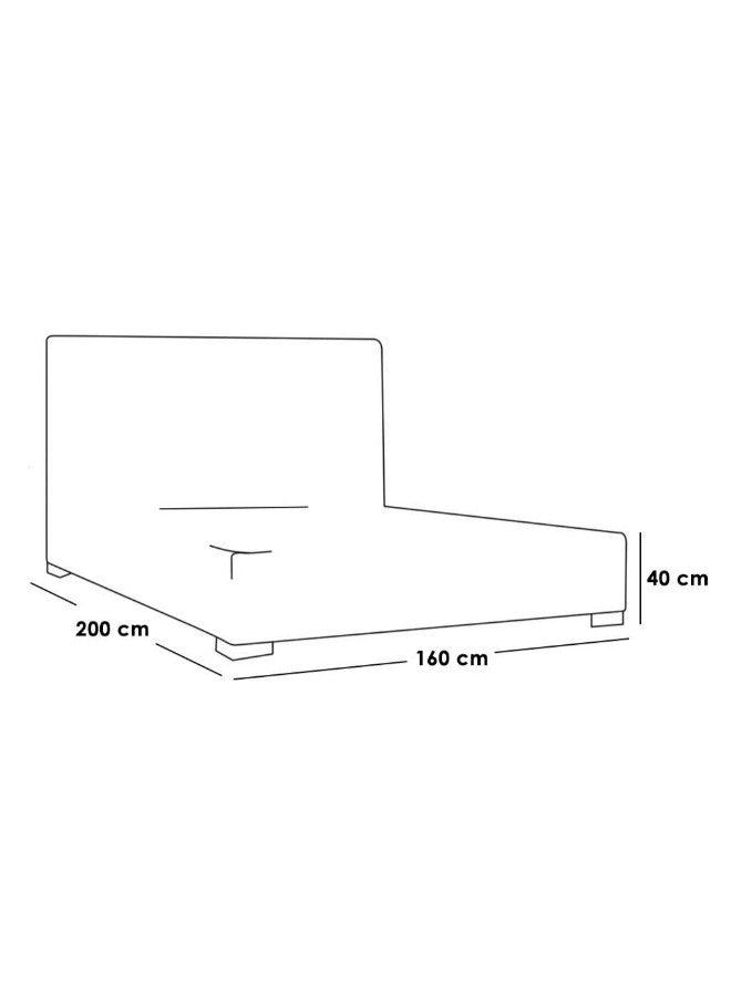 Alhome One and a Half Queen Bed - 200x160x40 cm - Beige - AL-598 - Zrafh.com - Your Destination for Baby & Mother Needs in Saudi Arabia