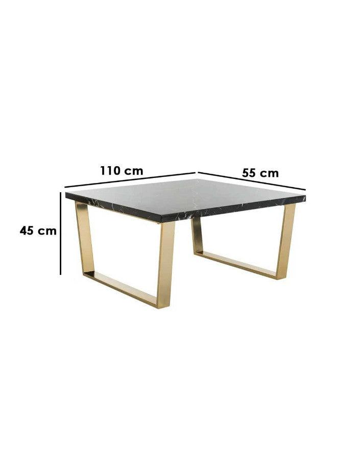 Alhome Coffee Table 45 x 55 x 110 cm - Black and Gold - AL-590 - Zrafh.com - Your Destination for Baby & Mother Needs in Saudi Arabia