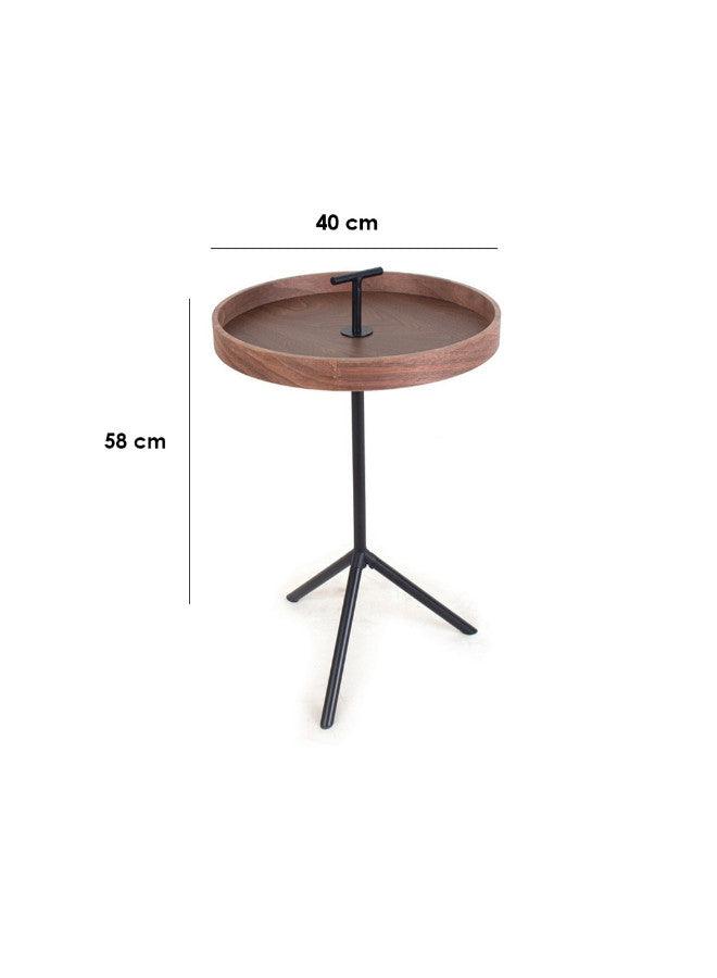 Alhome Metal Side Table, Brown and Black - 40x58 cm - AL-605 - Zrafh.com - Your Destination for Baby & Mother Needs in Saudi Arabia