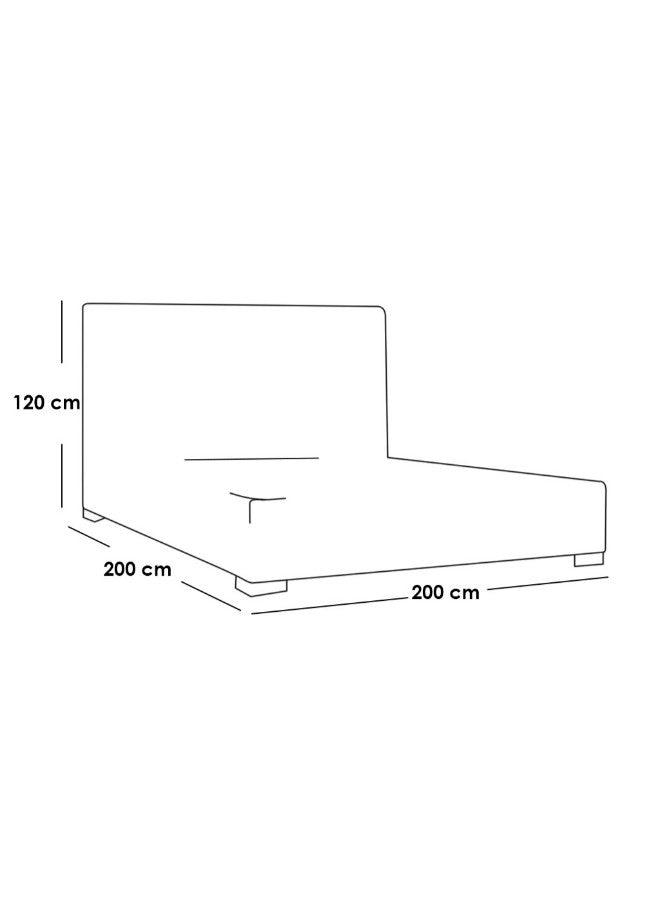 Alhome Super King Size Bed, Swedish Wood, 200x200x120 cm - Ivory White - AL-592 - Zrafh.com - Your Destination for Baby & Mother Needs in Saudi Arabia