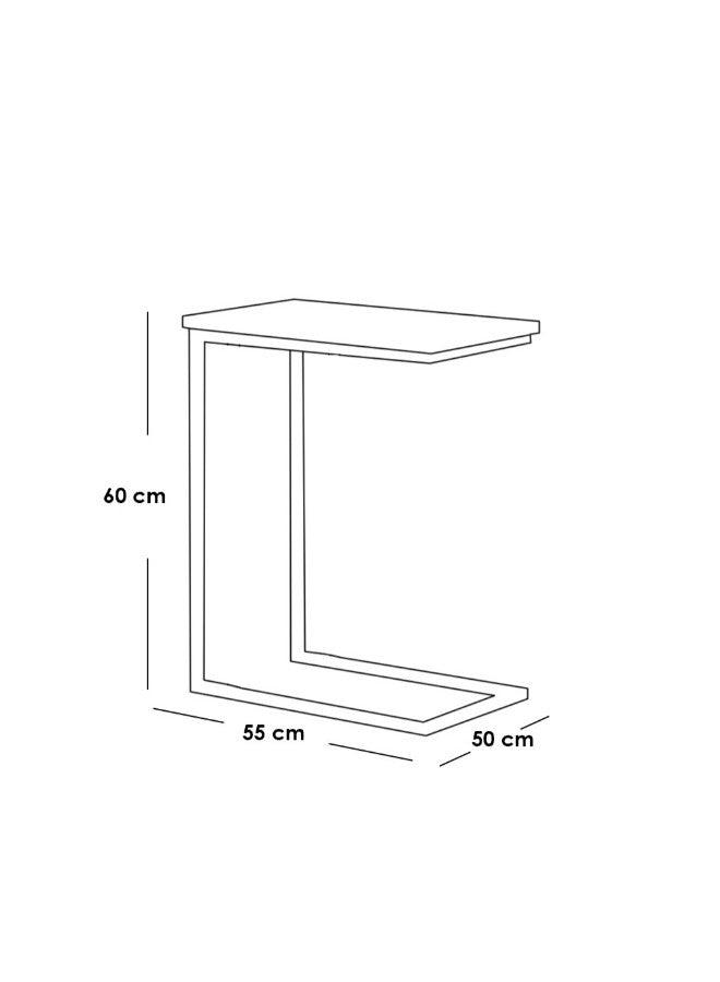 Alhome Silver Iron and Marble Side Table - 55x50x60 cm - AL-383 - Zrafh.com - Your Destination for Baby & Mother Needs in Saudi Arabia