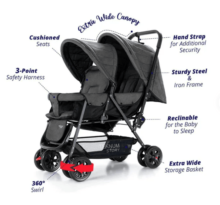 Teknum Double Baby Stroller - ZRAFH