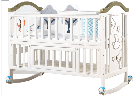 Dreeba Multifunctional Baby Crib - White -WBB598G - ZRAFH