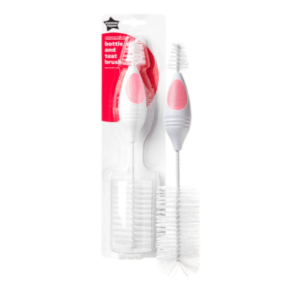 Tommee Tippee Essentials Bottle Brush and Teat Brush - Pink - Zrafh.com - Your Destination for Baby & Mother Needs in Saudi Arabia