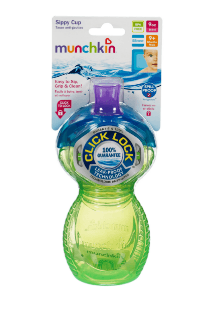 Munchkin Click Lock Sippy Cup Green - 266 ml - Zrafh.com - Your Destination for Baby & Mother Needs in Saudi Arabia