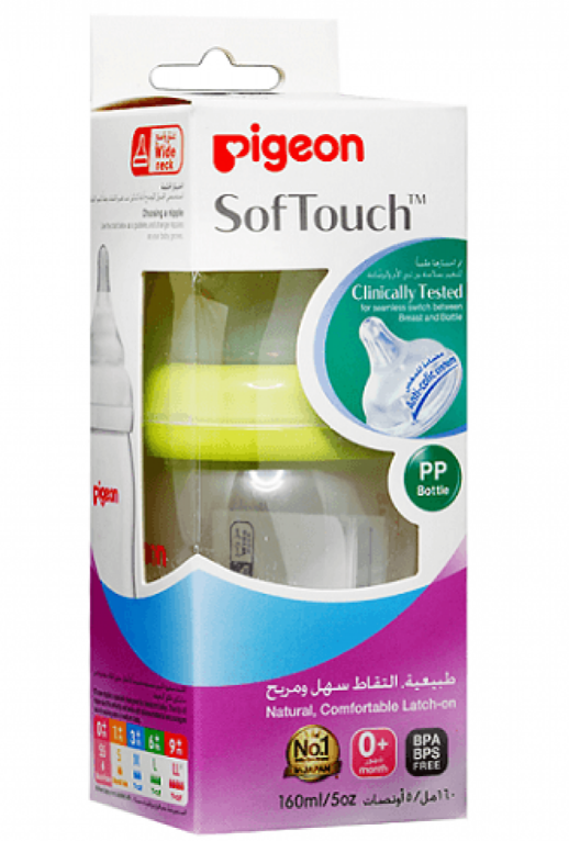 Pigeon Soft Touch Wide Neck Peristaltic Plus PP Bottle 240 ml - Zrafh.com - Your Destination for Baby & Mother Needs in Saudi Arabia