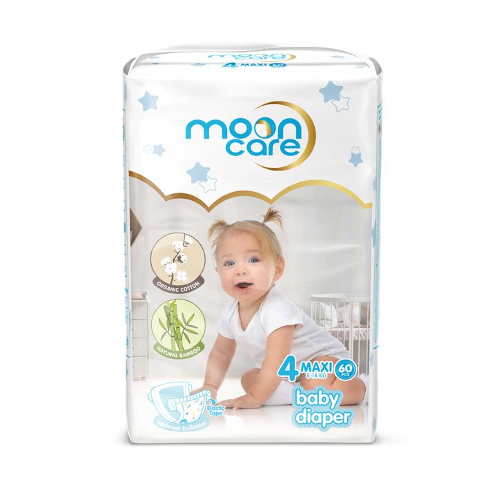 Mooncare Baby Diapers Size 4 Maxi, 60 Pieces (8-14kg)