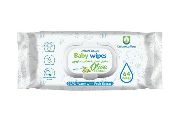 Unicare Baby Wipes Olive oil - 468 g - 64 wipes - Not Perfumed