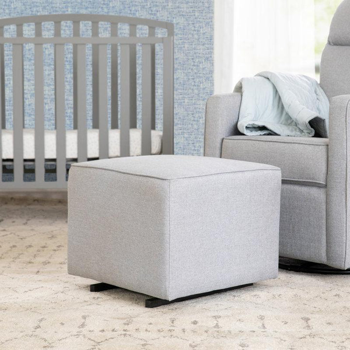 Alhome Linen Gray Pouf Malaysian Wood, Linen Fabric, Gray Color (55x55x40) - Zrafh.com - Your Destination for Baby & Mother Needs in Saudi Arabia