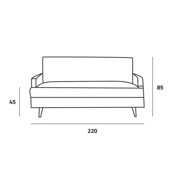 Timeless Beige Linen 3-Seater Sofa - 220x85x45 cm - Swedish Wood By Alhome - Zrafh.com - Your Destination for Baby & Mother Needs in Saudi Arabia