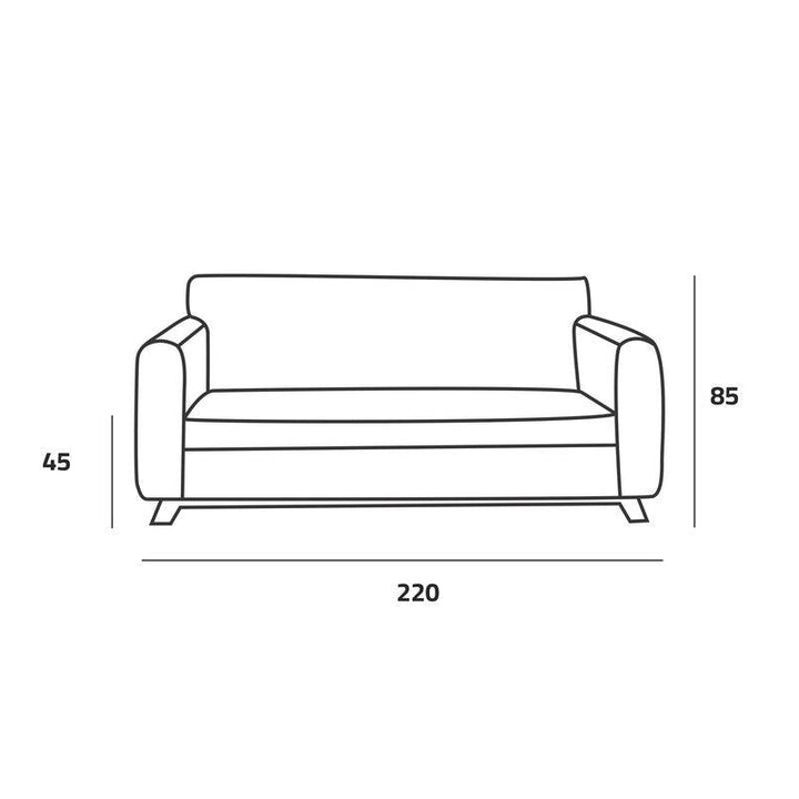 Classic Gray Linen 3-Seater Sofa - 220x85x45 cm - Swedish Wood By Alhome - Zrafh.com - Your Destination for Baby & Mother Needs in Saudi Arabia