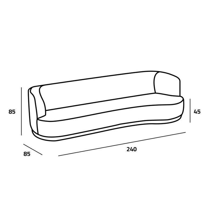 Luxurious White Velvet 3-Seater Sofa Swedish Wood By Alhome - Zrafh.com - Your Destination for Baby & Mother Needs in Saudi Arabia