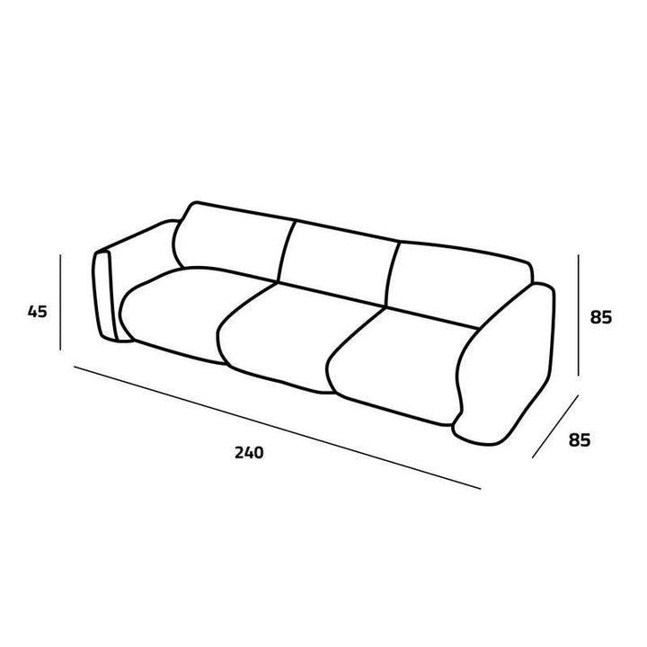 Luxurious White Boucle 3-Seater Sofa Swedish Wood By Alhome - Zrafh.com - Your Destination for Baby & Mother Needs in Saudi Arabia