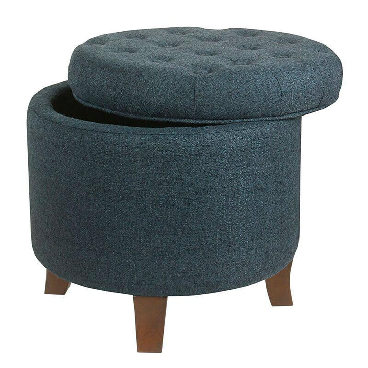 Alhome Linen Gray Pouf Malaysian Wood, Linen Fabric, Gray Color (60x45x45) - Zrafh.com - Your Destination for Baby & Mother Needs in Saudi Arabia