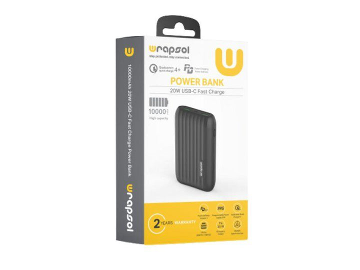 Wrapsol Portable Charger Supports Fast Charging Technology - 20 W -  Capacity 10000 mAh - Zrafh.com - Your Destination for Baby & Mother Needs in Saudi Arabia