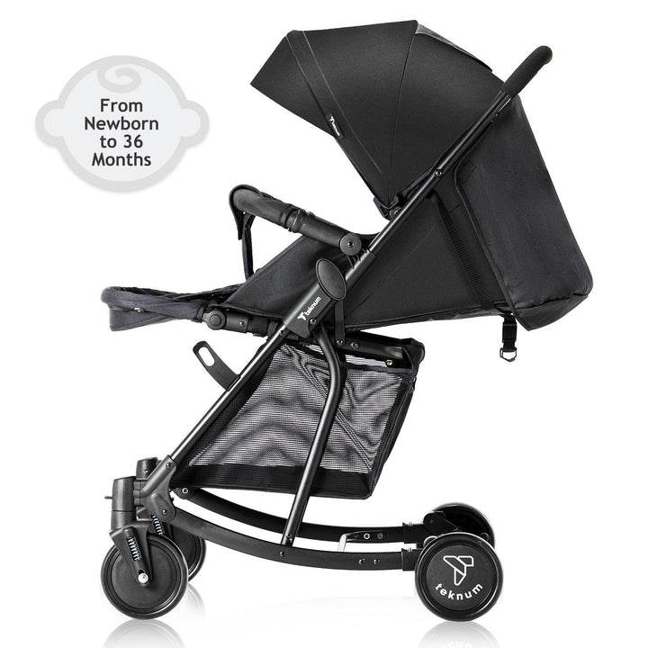 Teknum Stroller With Rocker with Pink Fashion Diaper tote Bag- Black - ZRAFH