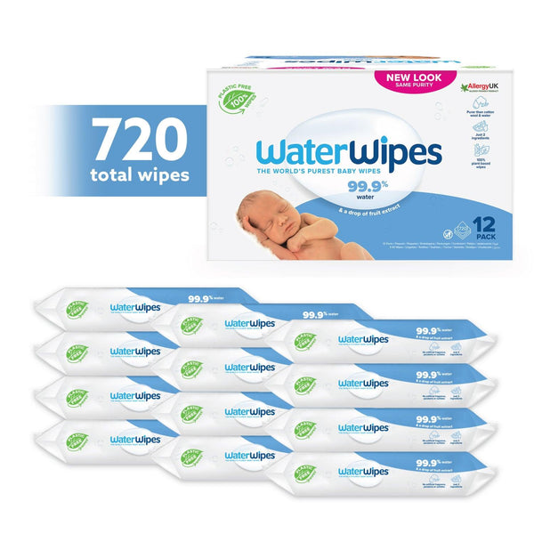 Water Wipes Original Plastic Free Baby Wipes 12 Packs - 720 Count - Zrafh.com - Your Destination for Baby & Mother Needs in Saudi Arabia