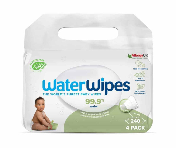 Water Wipes Plastic Free Textured Clean Toddler And Baby Wipes 4 Packs - 240 Count - Zrafh.com - Your Destination for Baby & Mother Needs in Saudi Arabia