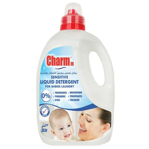 Charmm Sensitive Laundry Liquid for Babies Laundry 3L 30 x 15 x 10 - Zrafh.com - Your Destination for Baby & Mother Needs in Saudi Arabia
