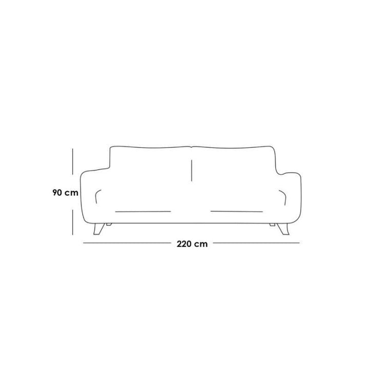 Alhome Chanille and Swedish Wood 3 Seaters Sofa - Green - Zrafh.com - Your Destination for Baby & Mother Needs in Saudi Arabia