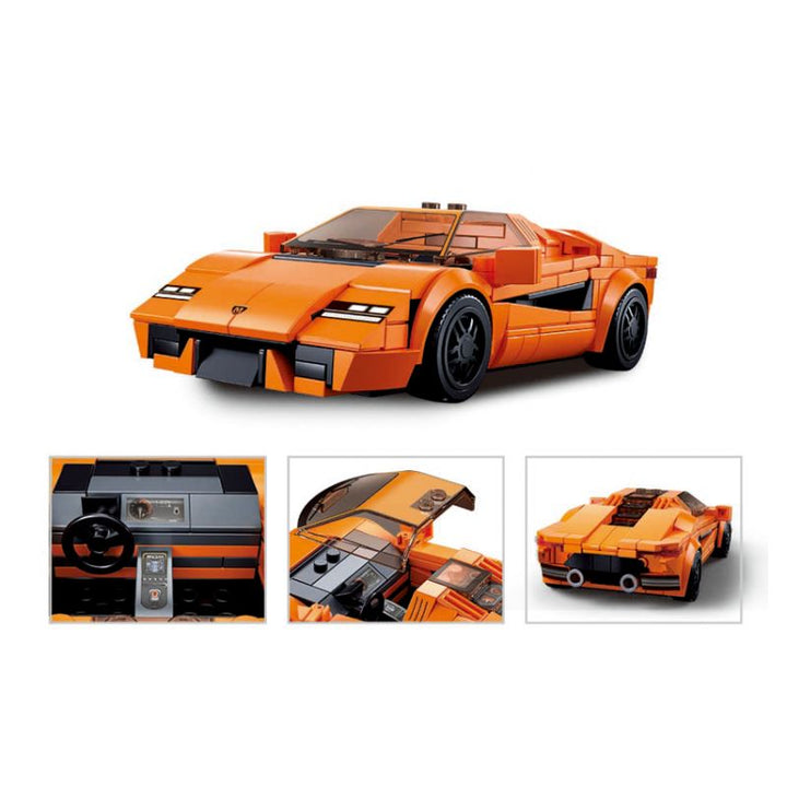 Sluban 2020 Sports Car Building And Construction Toys Set - Orange - 264 Pieces - Zrafh.com - Your Destination for Baby & Mother Needs in Saudi Arabia