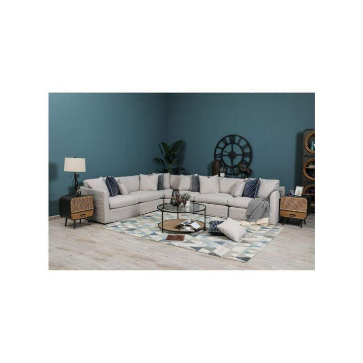 Alhome Lshape Sofa 370x280x95x90 - Grey - Zrafh.com - Your Destination for Baby & Mother Needs in Saudi Arabia