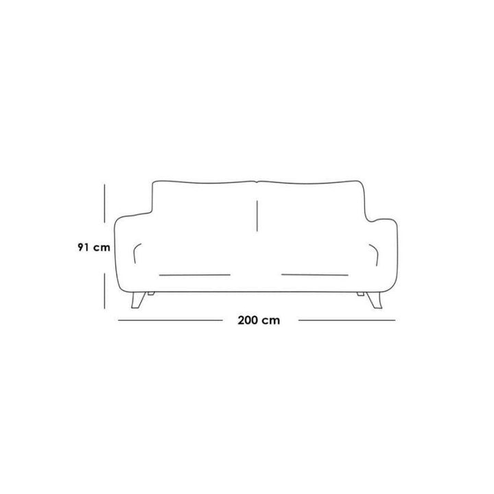 Alhome 2-Seater Sofa 200x89x91 cm - Grey - Zrafh.com - Your Destination for Baby & Mother Needs in Saudi Arabia