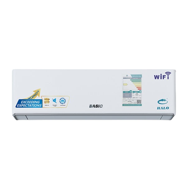 Basic Halo Split Air Conditioner - 1 Ton - 12000 BTU - Cold Only - WiFi - White - BSACH-F12CD - Zrafh.com - Your Destination for Baby & Mother Needs in Saudi Arabia