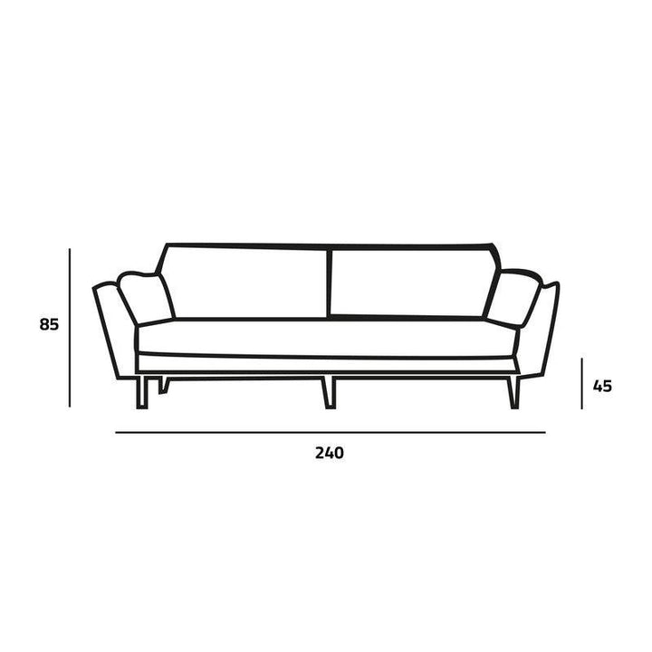 Modern Gray Linen 3-Seater Sofa Swedish Wood By Alhome - Zrafh.com - Your Destination for Baby & Mother Needs in Saudi Arabia