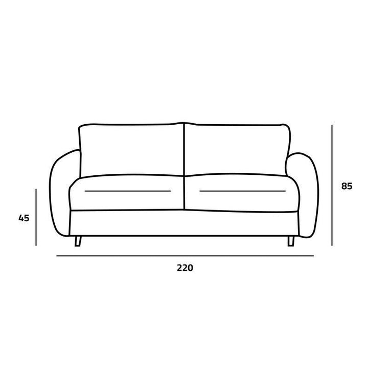 Minimalist Gray Linen 3-Seater Sofa Swedish Wood By Alhome - Zrafh.com - Your Destination for Baby & Mother Needs in Saudi Arabia