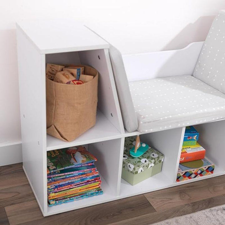 Dreeba Bookcase With Reading Nook - White - Zrafh.com - Your Destination for Baby & Mother Needs in Saudi Arabia